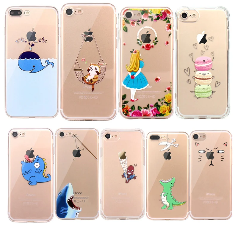 Мультяшный прозрачный силиконовый чехол для iPhone 5 5S SE 6 6s 4 7 'ɷ 8 plus динозавр
