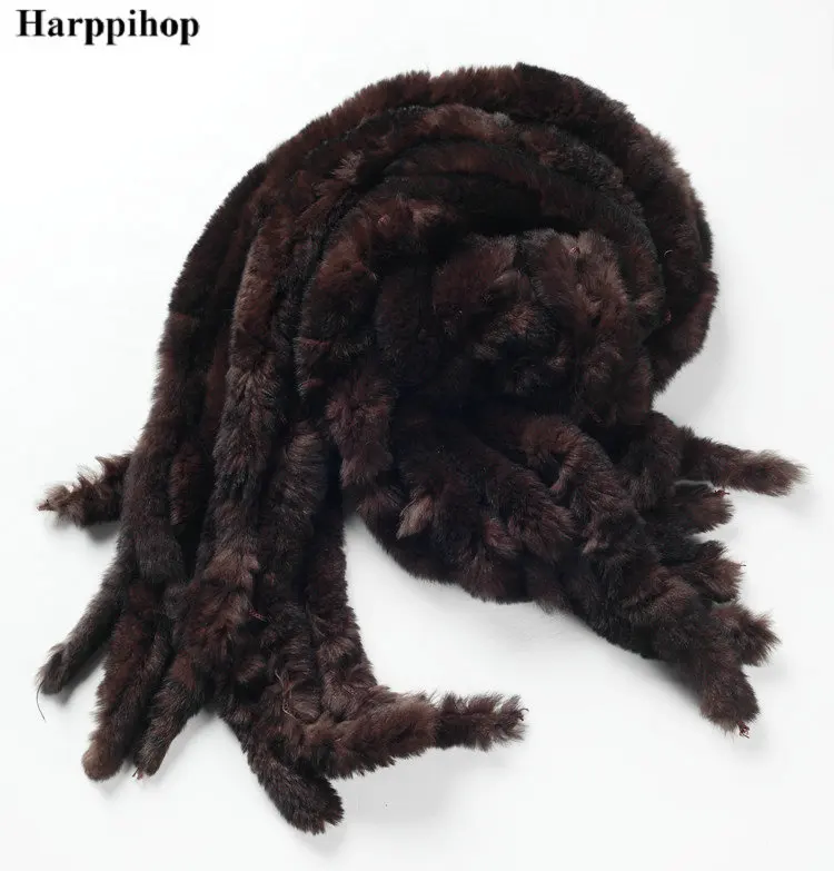 HARPPIHOP меховой женский натуральный настоящий мех кролика, шаль, цветной меховой шарф, опт, кисточка, прекрасный шарф, весна-зима, меховой палантин