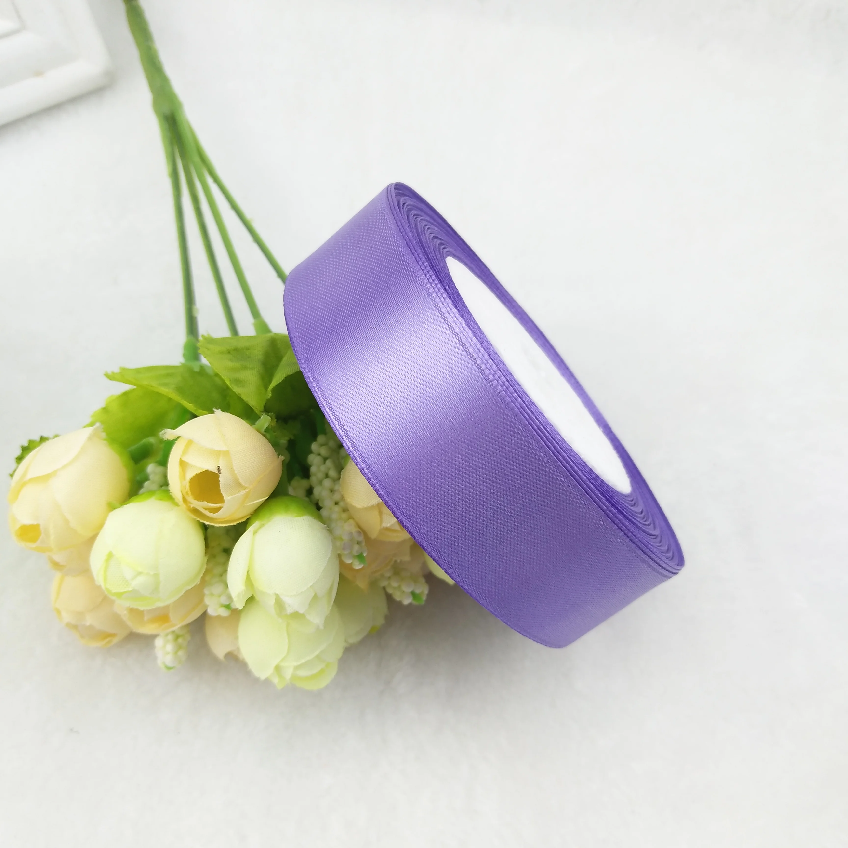 Длинная шелковая атласная светильник-Фиолетовая лента 22 м украшение для свадьбы