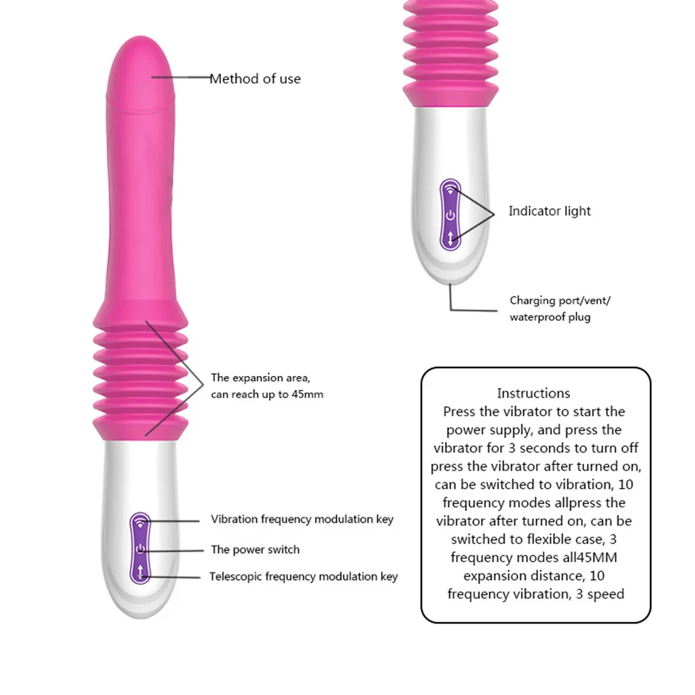 Вибратор массажер для точки G автоматическая Растяжка секс машина Дилдо женской