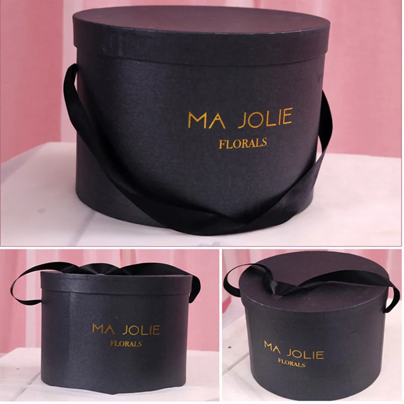 Подарочная коробка сделай сам круглая картонная 25 х15 см чистого цвета для