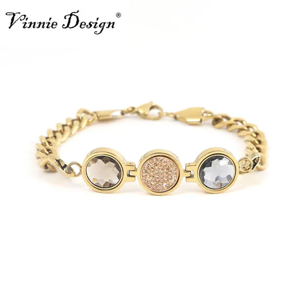 Vinnie дизайнерские ювелирные изделия золотого цвета Cambio браслет со сменными 3 шт.