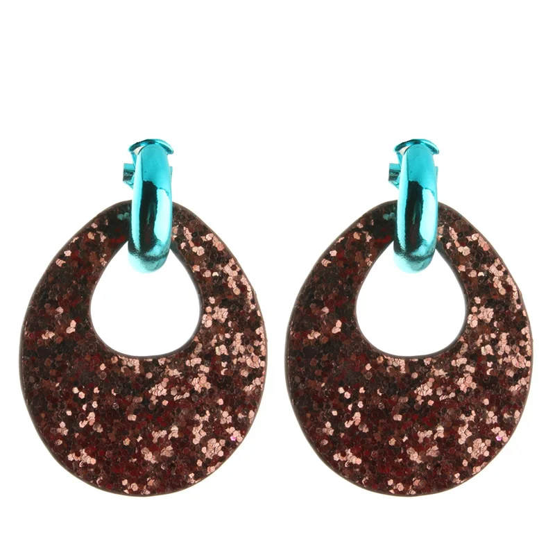 Большие серьги NeeFu WoFu из кожи с эффектом вспышки для женщин медные кольцо большие