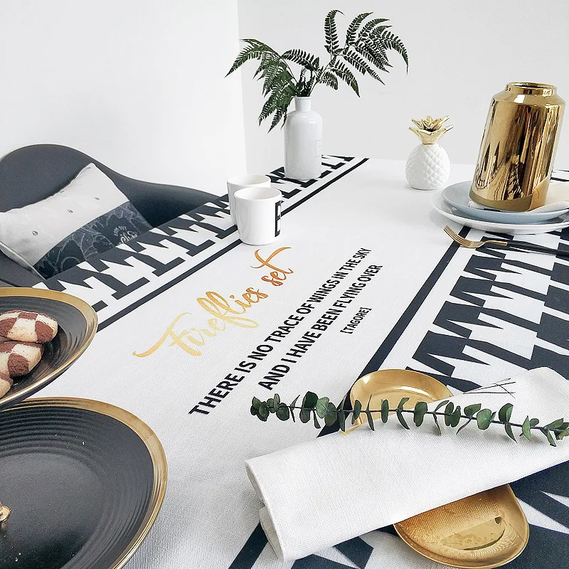 Скатерть гусиные лапки современная простая Водонепроницаемая хлопковая льняная