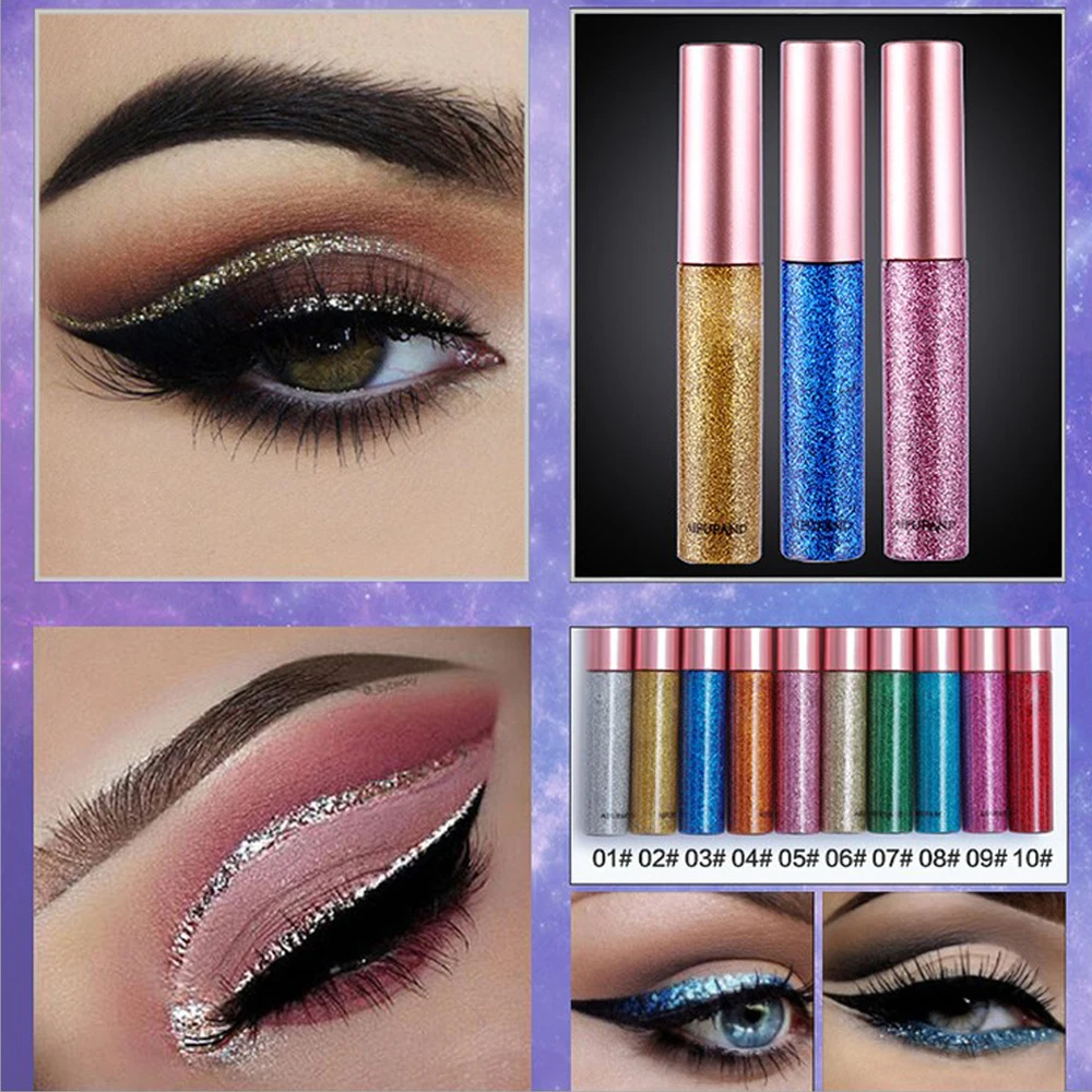 Блестящая подводка для глаз водостойкая стойкая легко носить натуральная