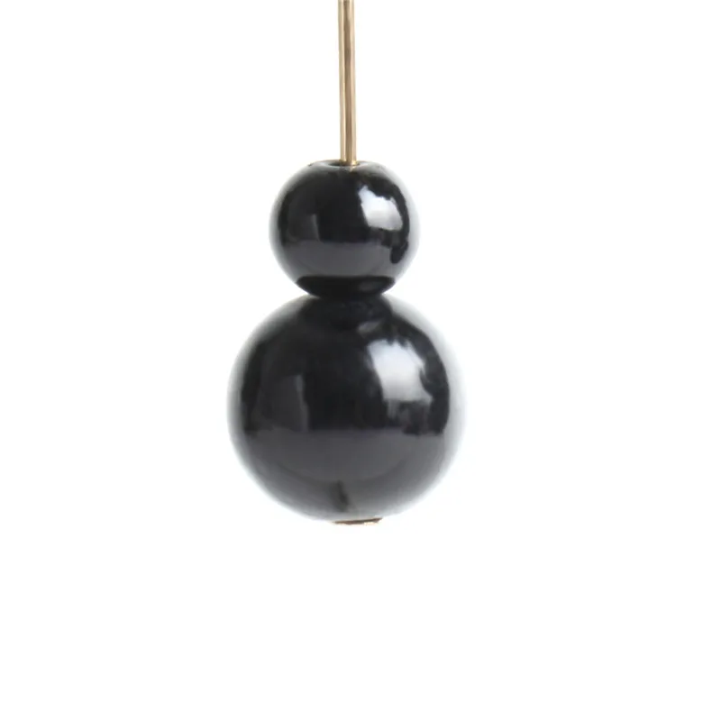 2017 Южная Корея темперамент металла черный белый цвет бусы серьги простой длинное