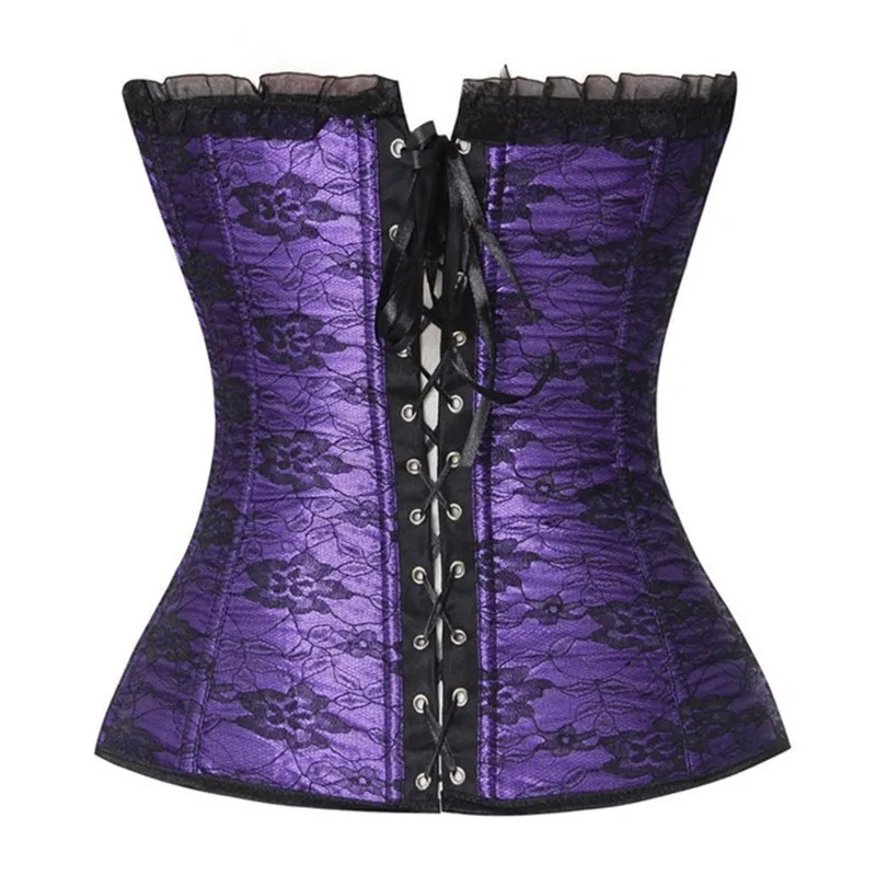 Пикантные Бурлеск кружевным верхним слоем на шнуровке сатин пластиковых