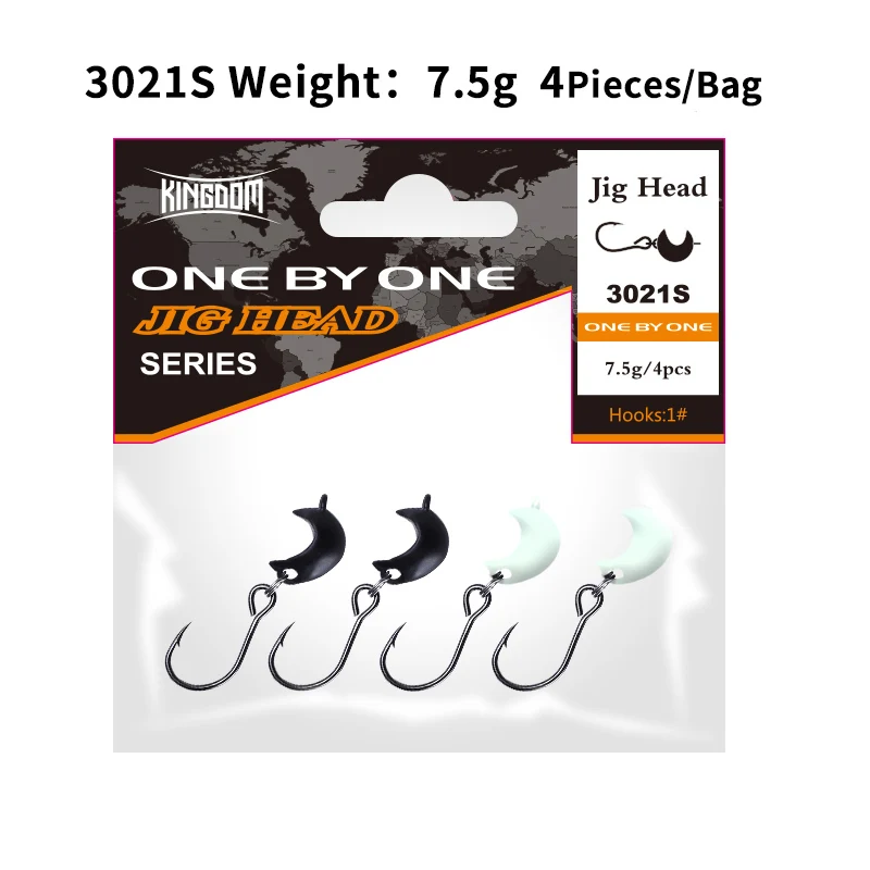 3021S-7.5g-4 Kingdom Crank Jig Head Крючки рыболовные один крючок высокое качество снасти свинцовая головка джиг приманка твердая приманка мягкий червь джиг крючок для рыбалки - Цвет: 3021S-7.5g-4