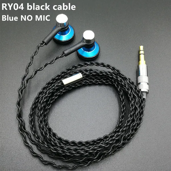 RY04 Black cable-B RY04 оригинальные наушники-вкладыши металлические 15 мм качество музыки звук HIFI наушники(IE800 стиль кабель) 3,5 мм стерео наушники-вкладыши - Цвет: RY04 Black cable-B