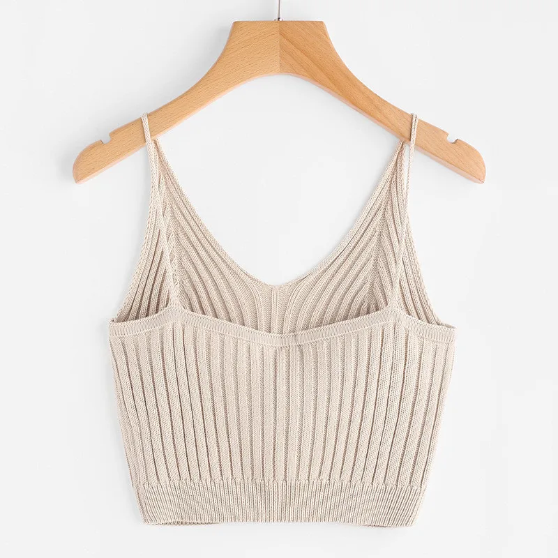 Новый женский сексуальный ТРИКОТАЖНЫЙ УКОРОЧЕННЫЙ короткий топ без рукавов