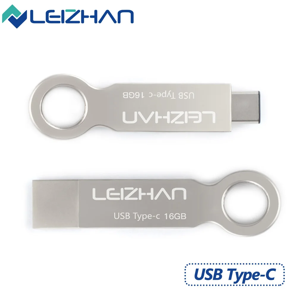 Высокоскоростной USB флеш накопитель LEIZHAN металлический фотонакопитель типа C для