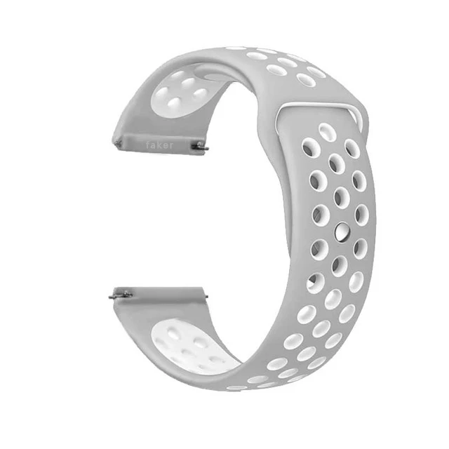 NO.10-Silver-White 20 мм/22 мм силиконовый ремешок для samsung Шестерни спортивные S2 S3 классические часы пограничника ремешок huami amazfit темп Bip BIT Lite huawei часы 2 - Цвет ремешка: NO.10-Silver-White