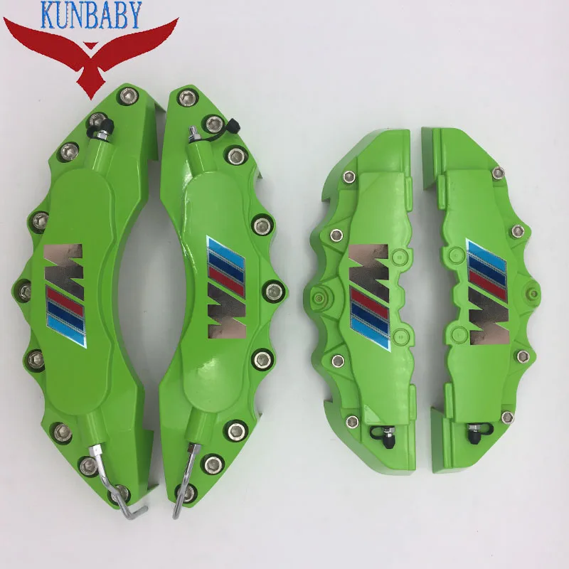 Green 4 шт. ABS пластик пустой диск Тормозной суппорт крышки с хром/M логотип Размер XL& L модель 7 с серебряными винтами для B MW - Название цвета: Green