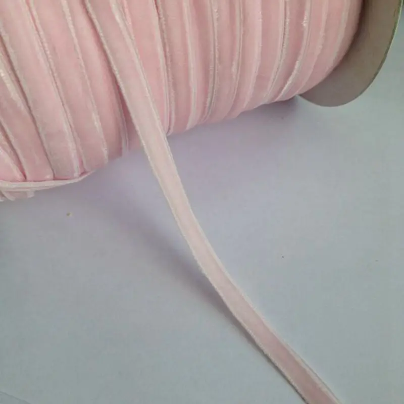2/8 &quot(6 мм) 20 ярдов светло-розовая бархатная лента кружевные планки DIY панк рок