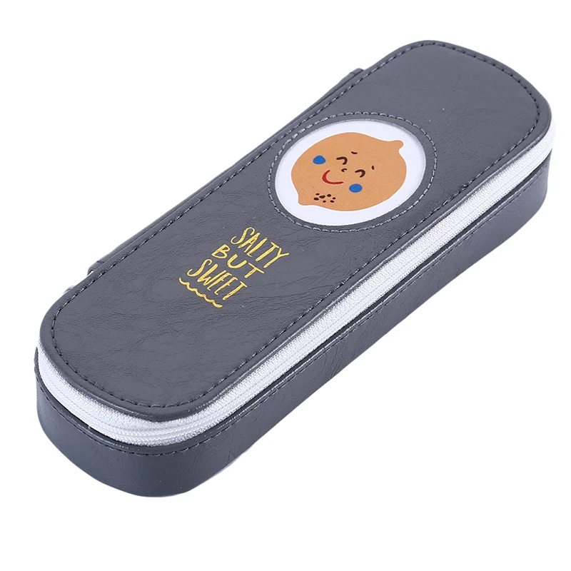 

New PU Leather Pencil Bag Cartoon Fruit Cute Student Pencil Bag Stationery Home Office Storage Supplies Pencil Bag