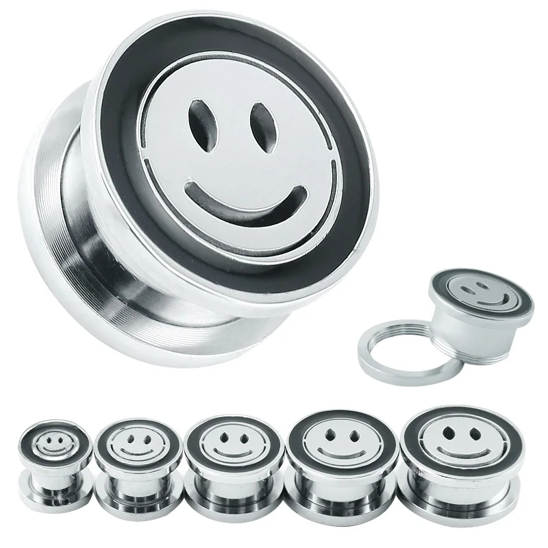 Серьги для пирсинга из нержавеющей стали в форме улыбки 1 пара | Украшения и