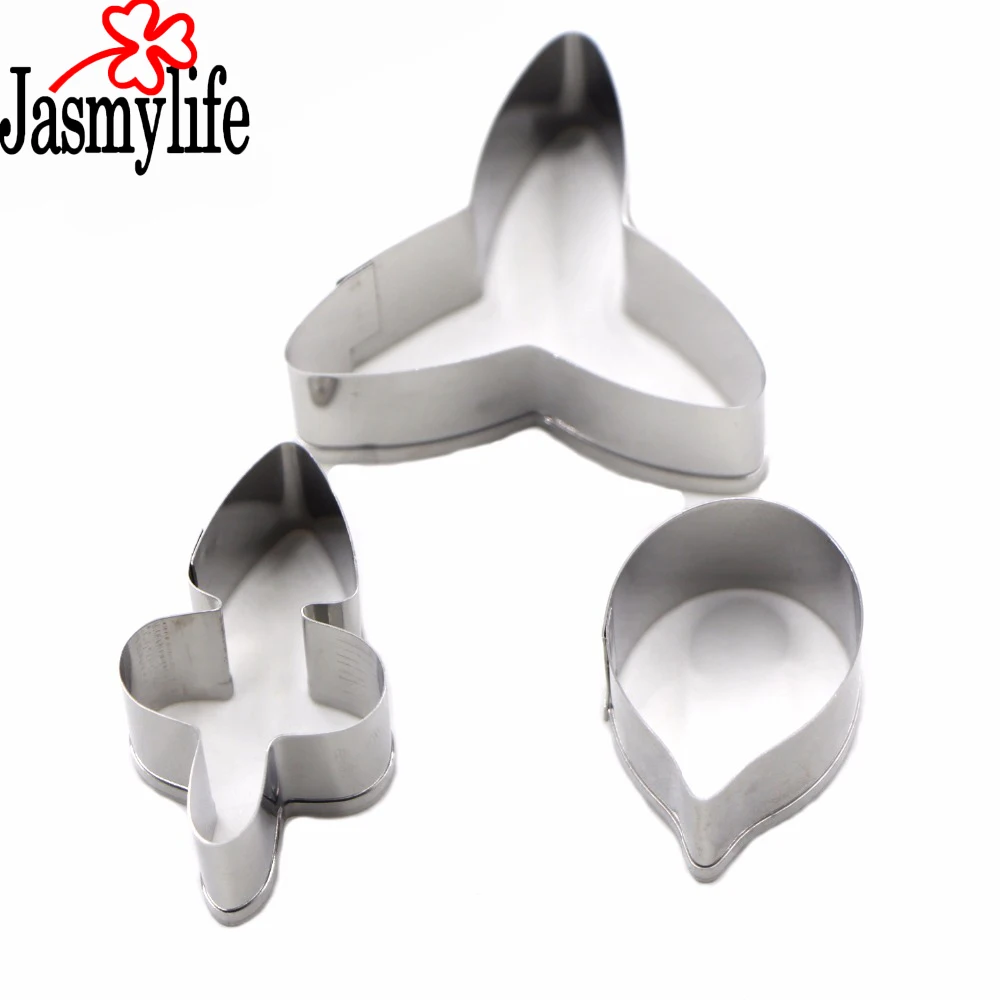 3 шт. резак для печенья из нержавеющей стали с лепестками орхидеи цветочный