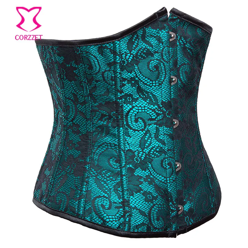 Зеленые атласные черные цветочные кружевные накладные сексуальные корсеты и