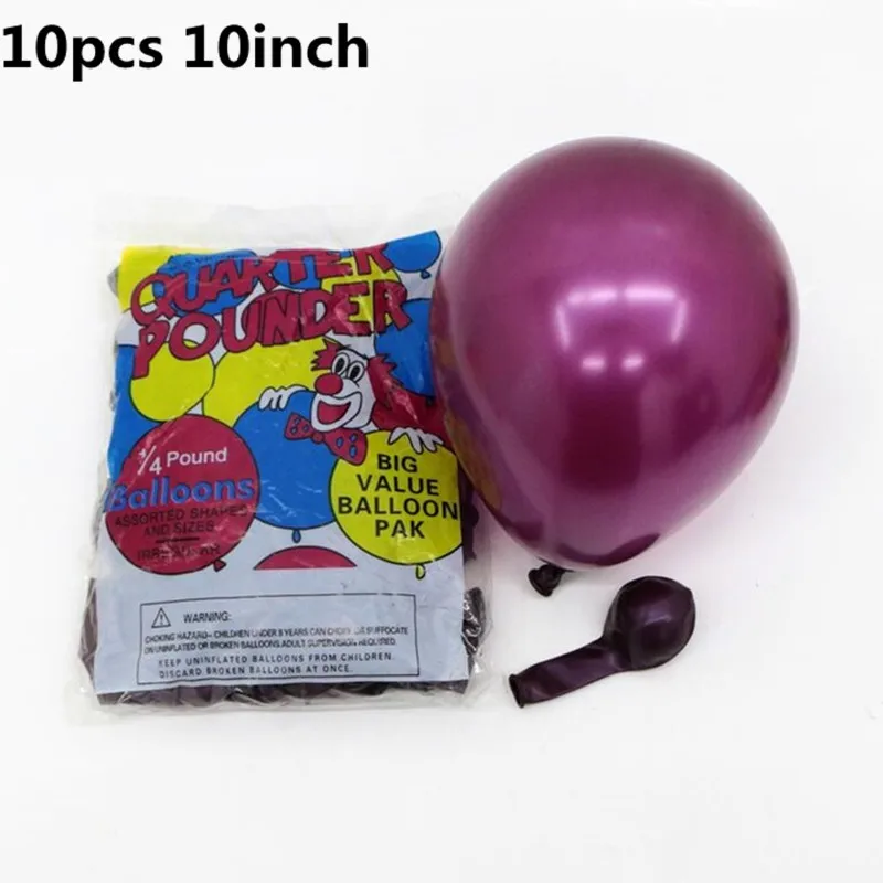 Pearl grape purple 10 шт. 10-дюймовые латексные шары с двойным слоем бордового, красного, фиолетового цвета, металлические светящиеся синие шары на свадьбу, день рождения, вечеринку, декор на День святого Валентина - Цвет: Pearl grape purple