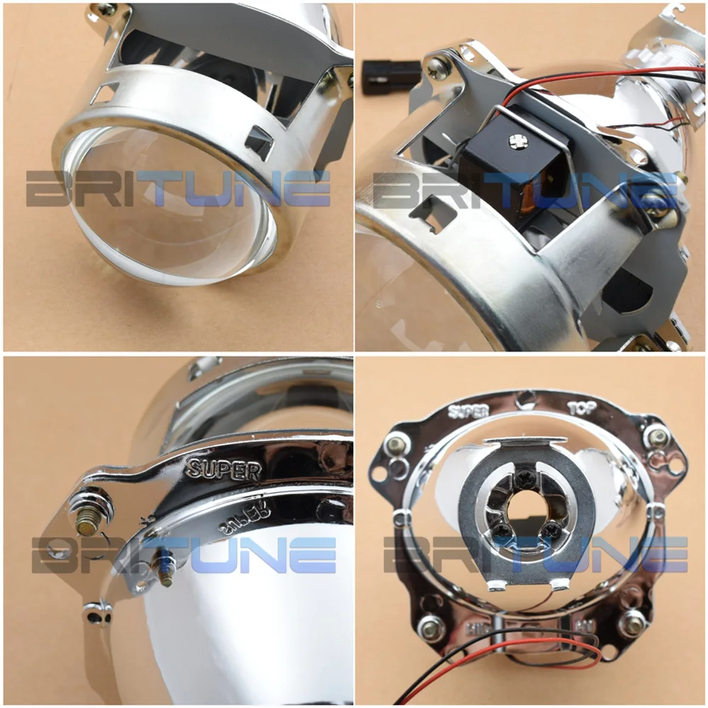 Britune линзы фар Bi-xenon HID проектор 3,0 Супер металлический H1 ксеноновые линзы для H7 H4 автомобилей Аксессуары модифицированный стиль DIY