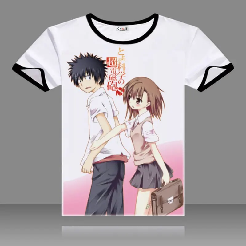 2017 футболки для костюмированной вечеринки Aru Majutsu no Index черные костюмы с круглым