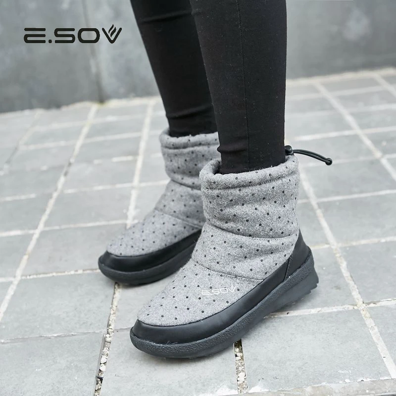 ESOV/женские зимние ботинки г. Модные теплые зимние ботинки с узором в горошек ботильоны для женщин, женская обувь женские Ботинки Зимняя обувь