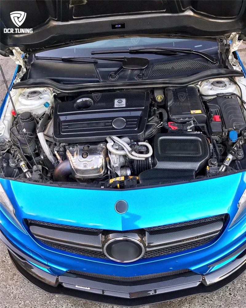 Отделка крышки двигателя из углеродного волокна для Mercedes A45 AMG CLA45 GLA45 AMG|carbon fiber engine