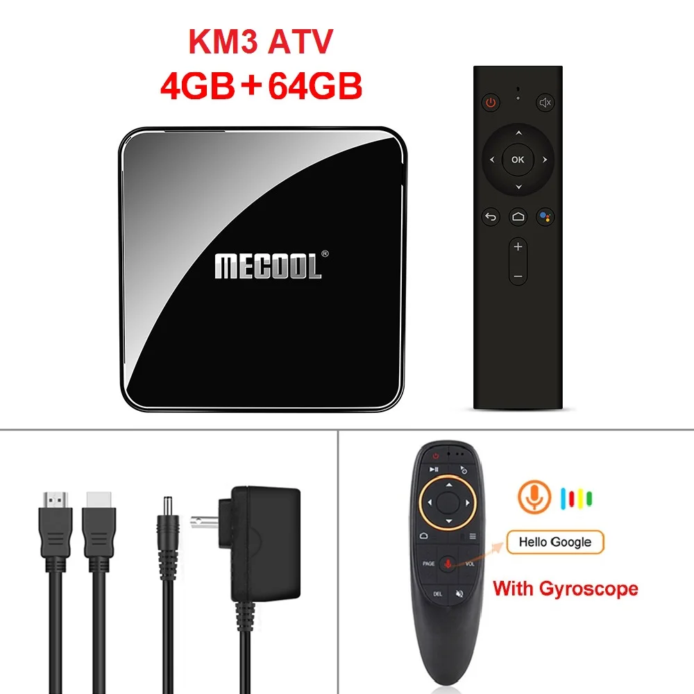 KM3 ATV 4G 64G G10S KM3 A tv KM9 PRO Smart Android 9,0 tv BOX Google Сертифицированный S905X2 двойной WiFi BT Google Cast Netflix Голосовое управление 4K tv Box - Цвет: KM3 ATV 4G 64G G10S