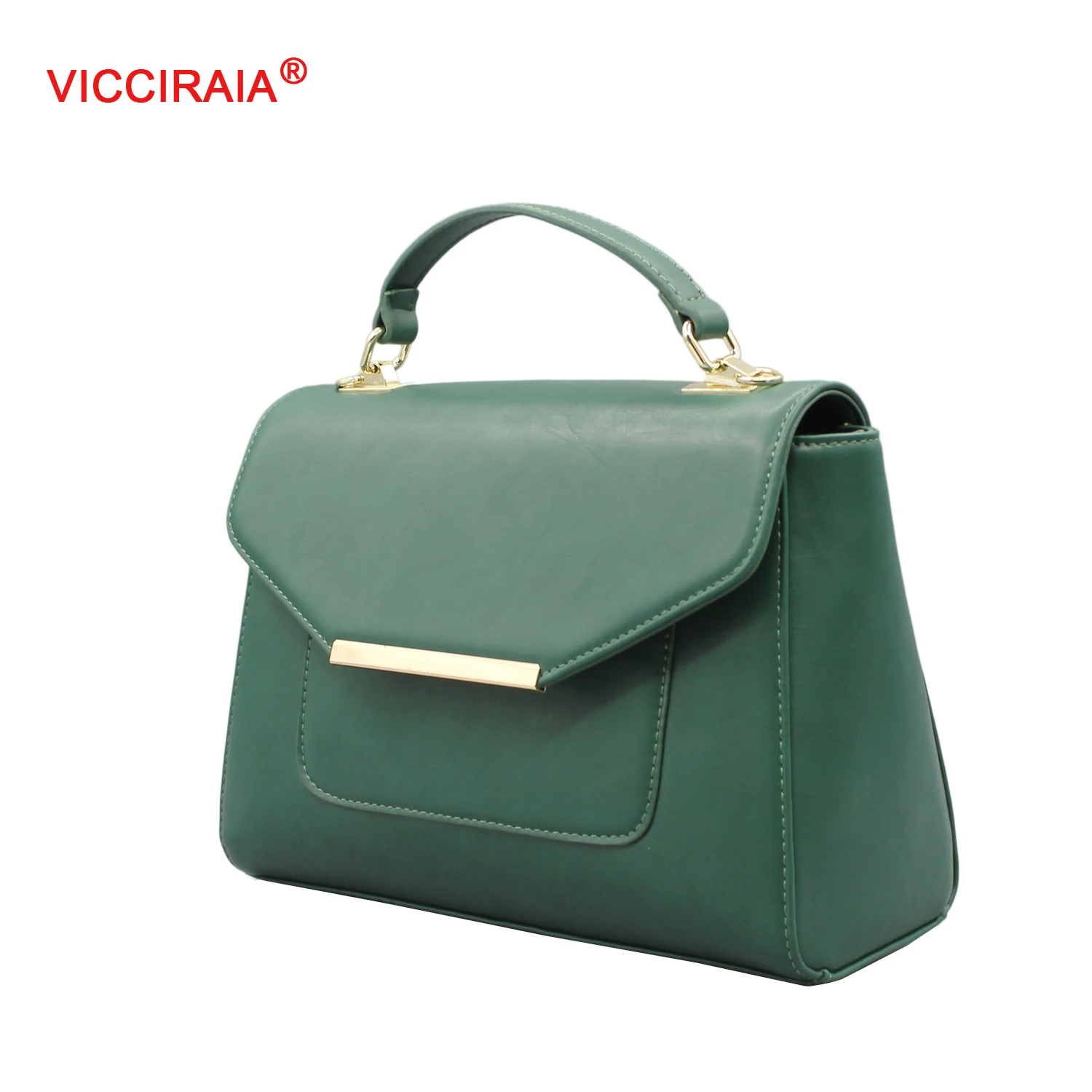 VICCIRAIA Новая Классическая Искусственная Кожа Сумка Женщин Темно-Зеленый/Кофе