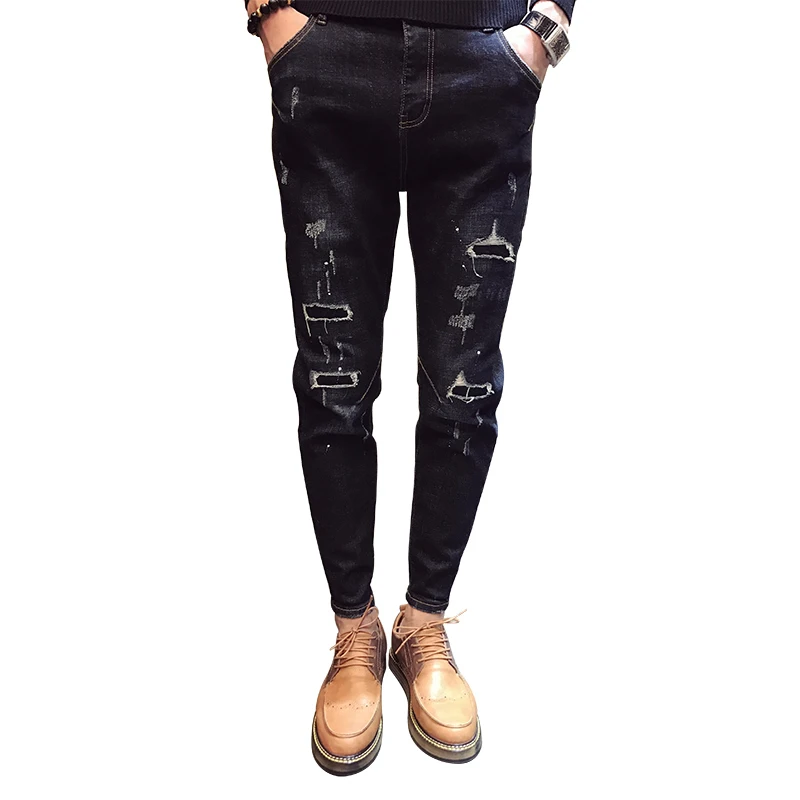 Весна Мужская мода Повседневное брюки Новая европейская версия микро span ноги