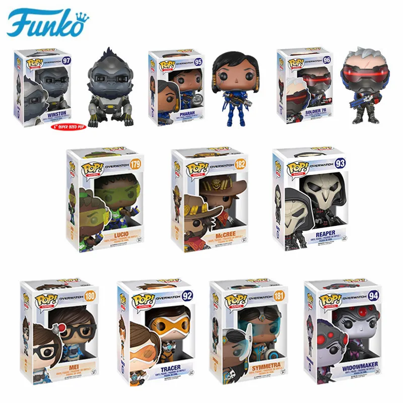 Funko Pop Hot Game OW Rye Pioneer Vanguard#93 жнец смерти#92 Tracer#97 Winston Widowmaker Soldiers может Модель фигурка игрушка подарок