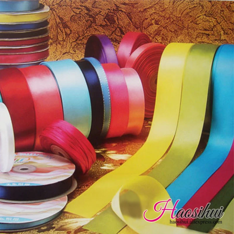 

HAOSIHUI (3/8'')10MM 196 Colors Pretty Silk Satin Ribbon 100yards/lot Wedding Party Decoration Invitation Card Gift Wrapping