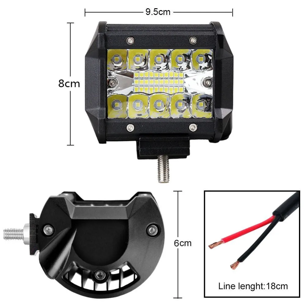 Светодиодная панель рабочего света 2 шт. 12 В 4 дюйма 60 Вт 9 32 6000 К|combo led|combo dcombo light |
