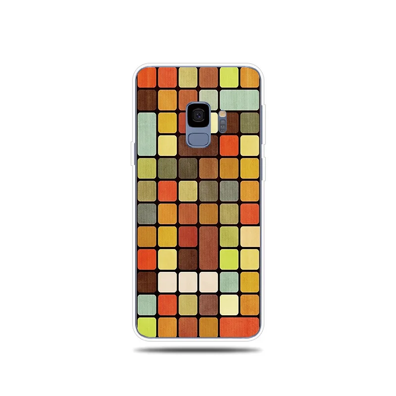 Colored Squares Silicone Phone Case For Samsung Galaxy S5 S6 S7 Edge S8 S9 S10 Plus S10e Soft Cover Note 8 9 |