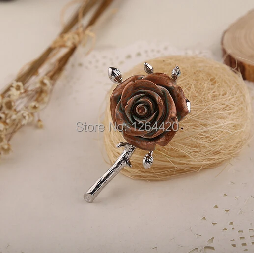 12 шт./лот брошь из розового золота в форме цветка фильма Броши сплава для женщин и