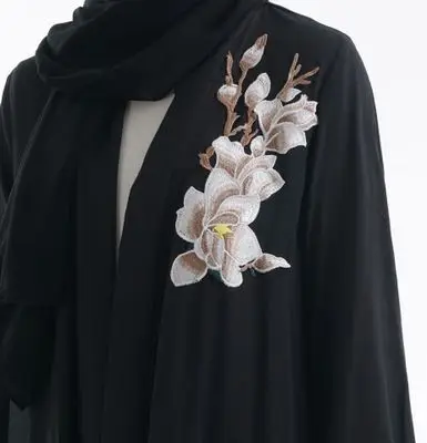 Женское мусульманское платье с вышивкой Abaya длинное черное для выпускного вечера