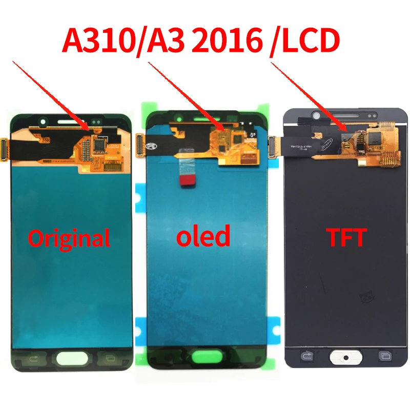 Для SAMSUNG Galaxy A3 A310 A310F SM-A310F ЖК-дисплей с кодирующий преобразователь сенсорного экрана в сборе протестированный 4,7 ''SUPER AMOLED