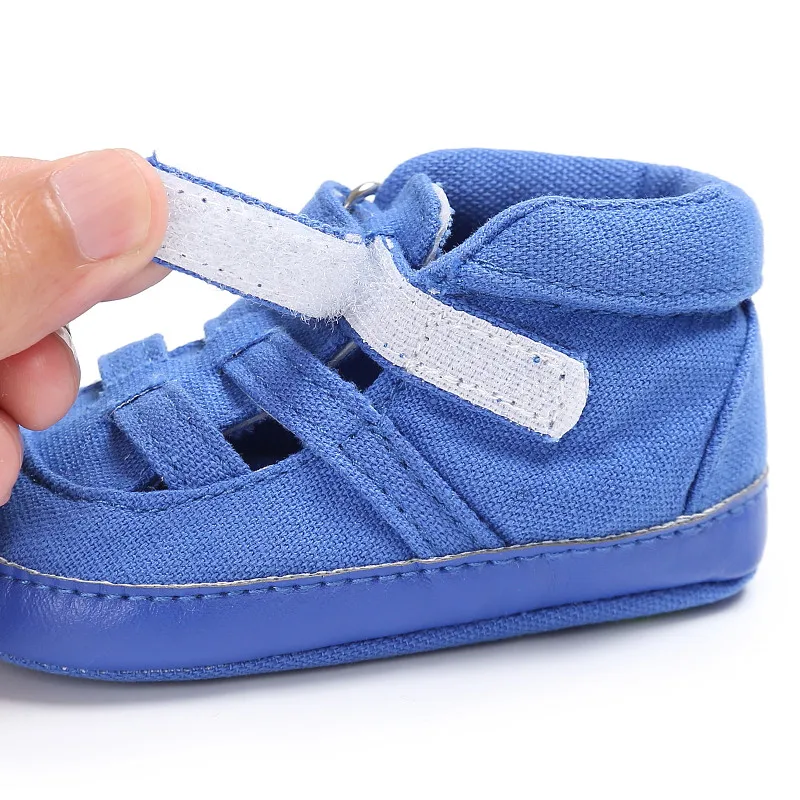 LONSANT/детские сандалии однотонная парусиновая обувь на липучке с мягкой подошвой