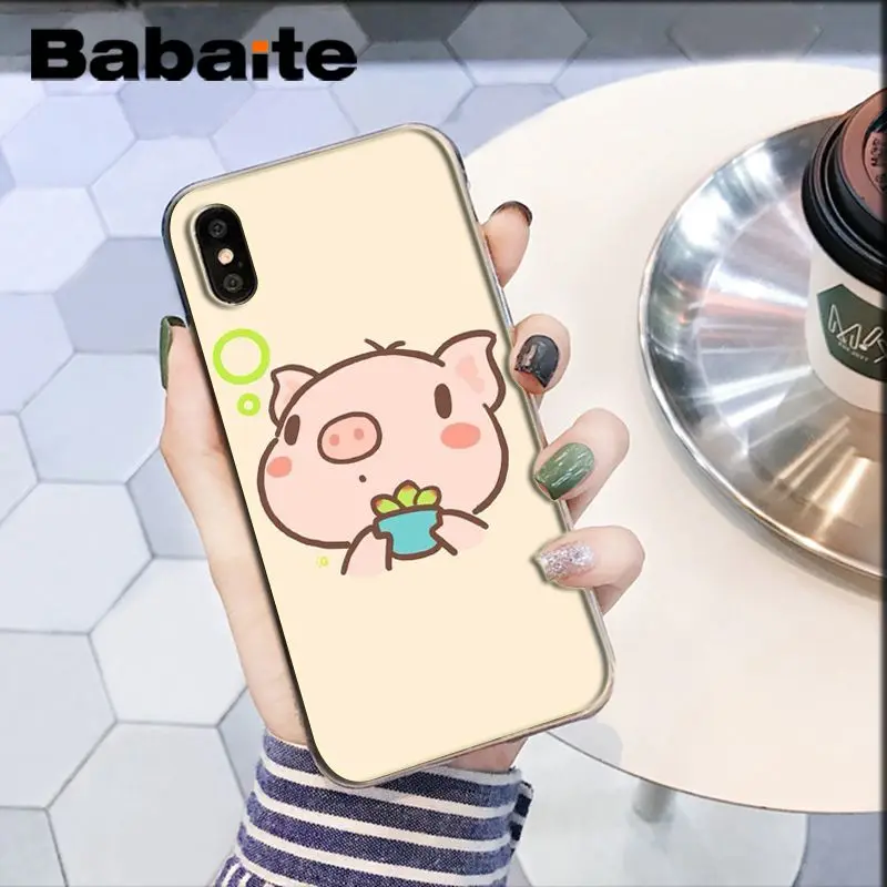 Babaite прекрасный мультфильм Свинья ТПУ Мягкий силиконовый чехол для телефона для iPhone X XS MAX 6 6s 7 7plus 8 8Plus 5 5S SE XR