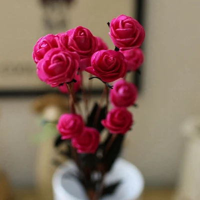 dark pink Zinmol красивые шелковые цветы искусственные цветы 15 голов маленькая Роза Элегантные цветы домашний декор для свадебной вечеринки букет роз - Цвет: dark pink