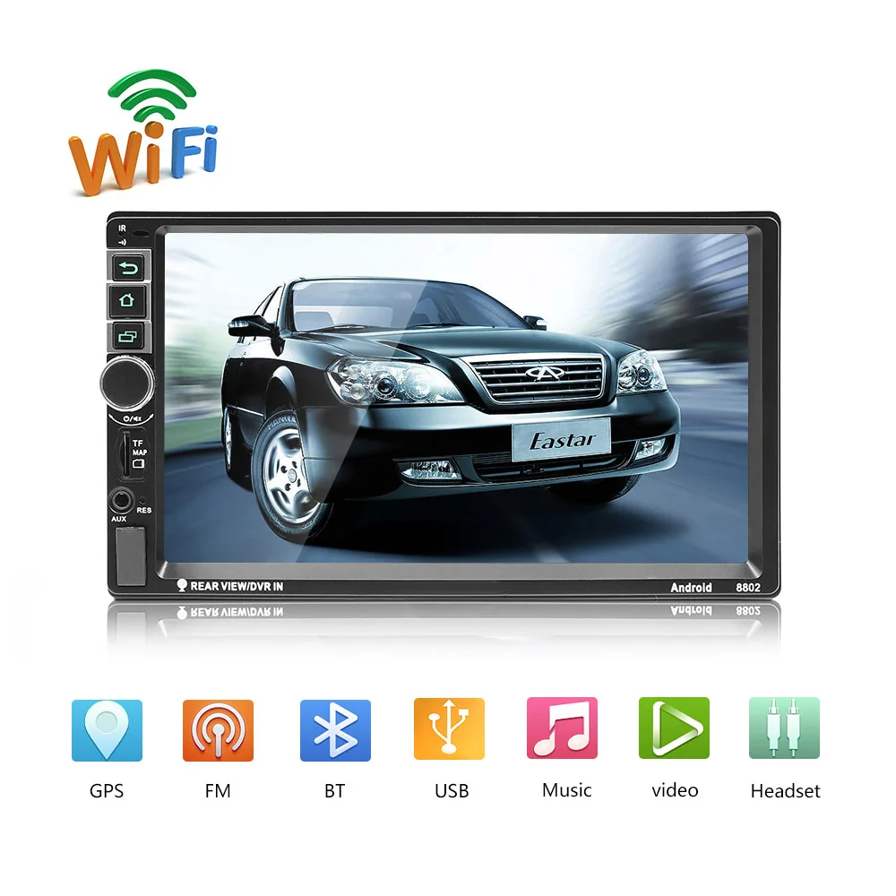 AMPrime Android Автомагнитола 2 Din Авторадио gps навигация 2din универсальный автомобильный мультимедийный плеер BT FM Mirrorlink стерео аудио 8802