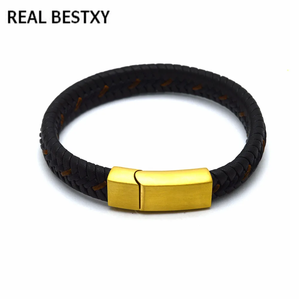 REALBESTXY Black Leather Bangle Cord Bracelets with magnetic Clasp DIY Women Men Jewelry Findings leather bracelet men | Украшения и