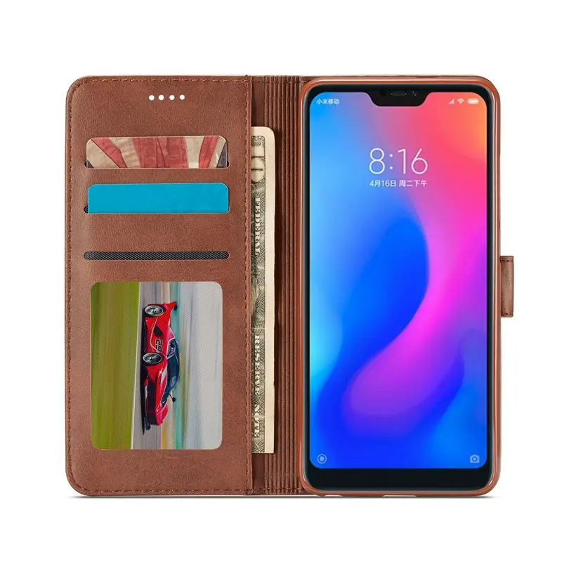 Чехол бумажник с откидной крышкой для Xiaomi Redmi Note 5 6 7 Pro чехол из искусственной кожи