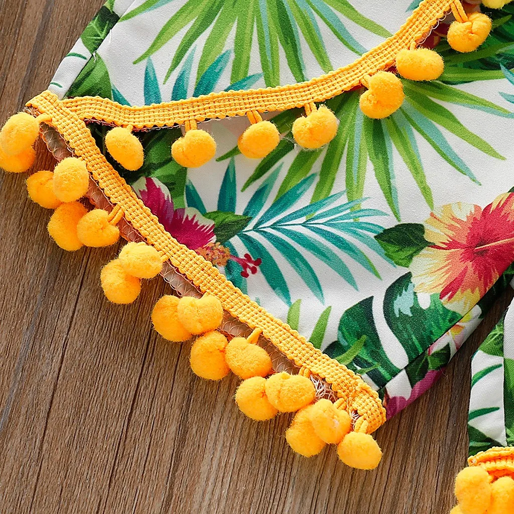 Детский комплект для девочек без рукавов с подтяжками + шорты принтом ананаса