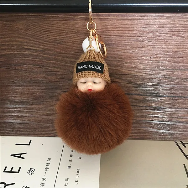 Мультяшная кукла Hairball брелок плюшевая Сумочка автомобильный брелок для женщин плюшевые брелки 30 цветов - Цвет: 3