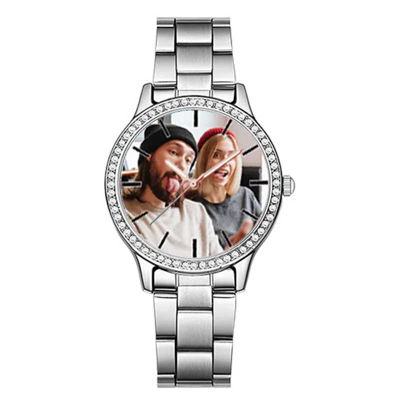 

A3319 custom photo watch Print with your own Photos Women Luxury wrist watches Rhinestone diamend decorated girl friend gift
