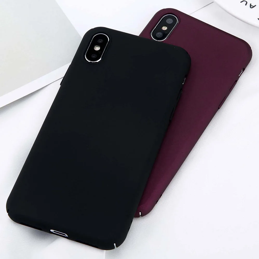 Для iPhone11PRO 11 X Xs Max XR 8 7 Простой однотонный чехол для телефона тонкий матовый Жесткий PC задняя крышка для iPhone 8 7 6S Plus чехол s