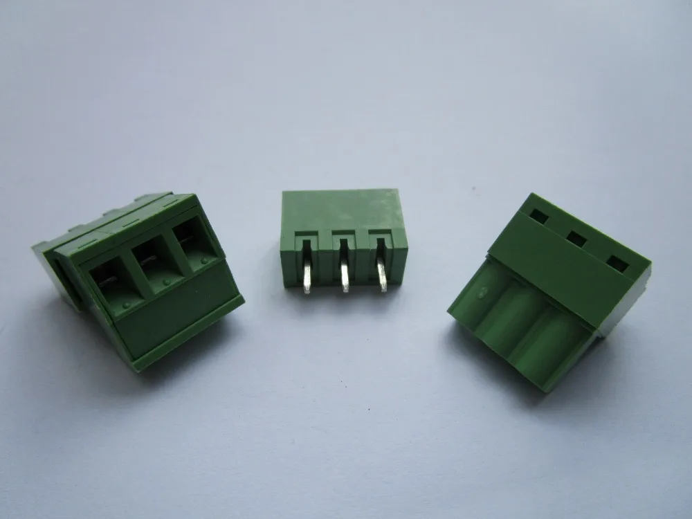 Закрыть прямой 3-контактный 5 08 мм винтовой клеммный блок зеленый разъем типа 12 шт.
