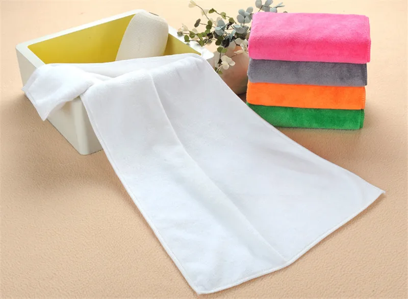 white Полотенце для лица из микрофибры 35X75 см, красивое сухое полотенце для волос, одноцветное мягкое впитывающее полотенце для мужчин и женщин, плотное полотенце для рук, 16 цветов - Цвет: white