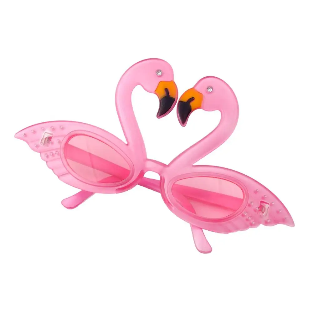 Flamingo glasses FENGRISE пальмовых листьев в гавайском стиле вечерние украшения Гавайи тропический вечерние летние Фламинго участник Luau Свадебный декор Алоха, ананас - Цвет: Flamingo glasses